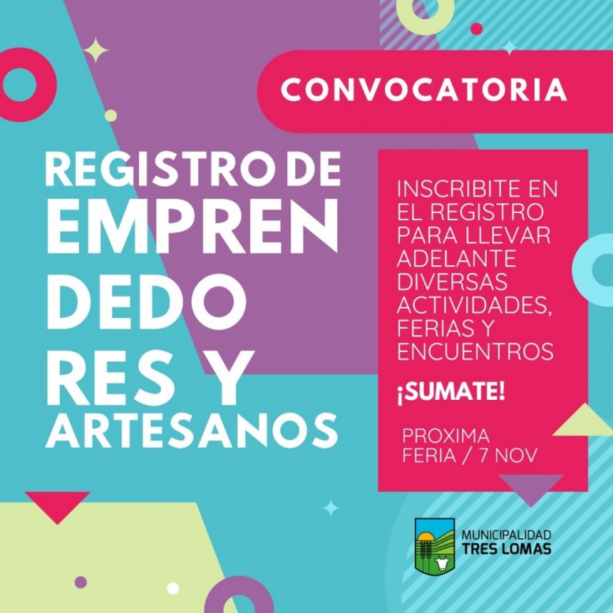 SE ENCUENTRA ABIERTO EL REGISTRO DE EMPRENDEDORES Y ARTESANOS