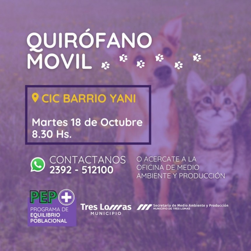 EL QUIROFANO MÓVIL ESTARÁ ESTA SEMANA EN EL CIC BARRIO YANI