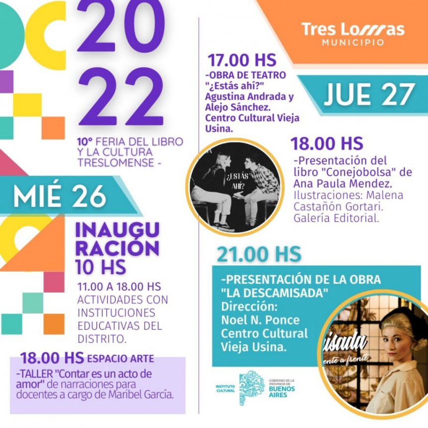 YA LLEGA LA 10° EDICIÓN DE LA FERIA DEL LIBRO Y LA CULTURA TRESLOMENSE