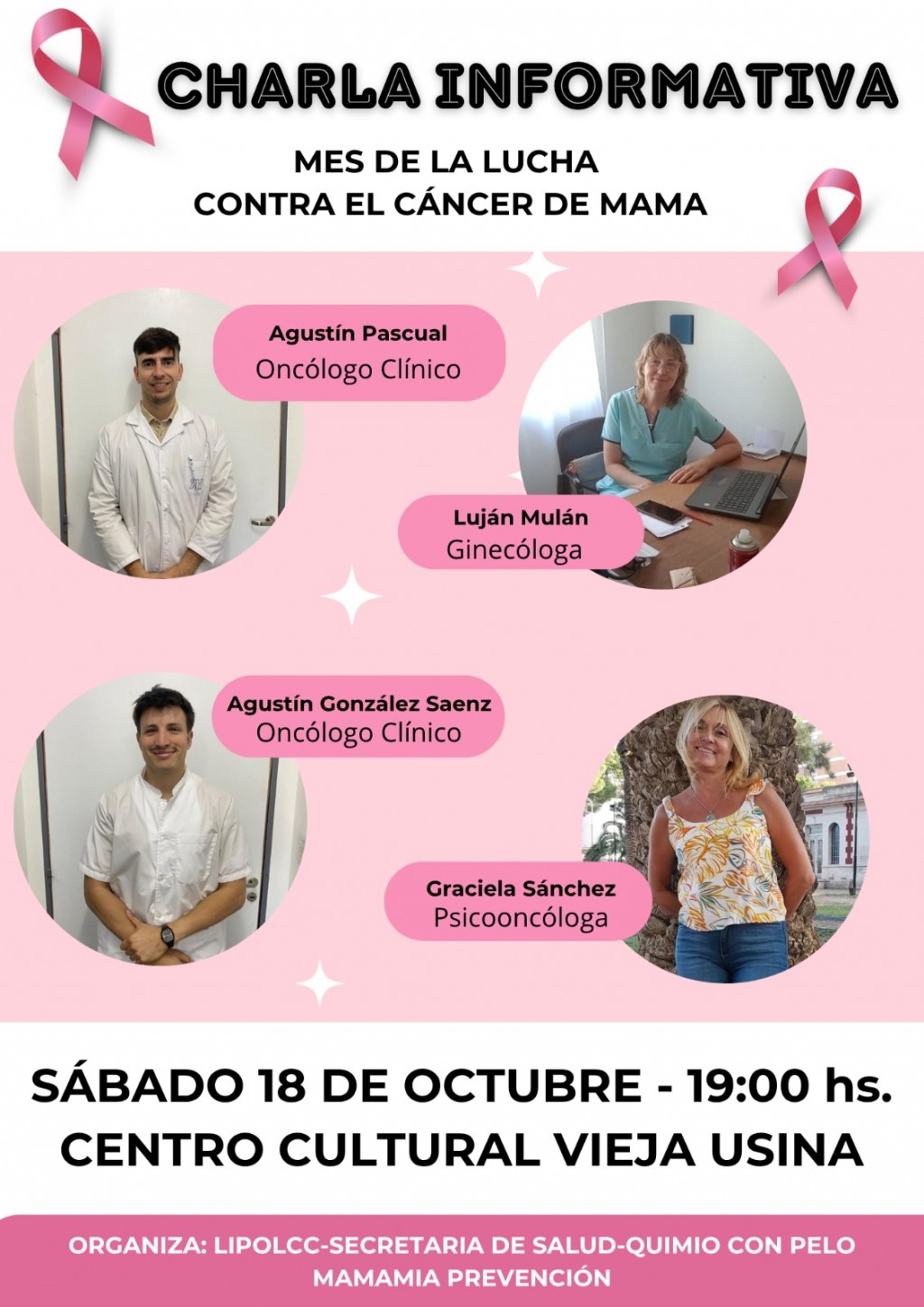 CHARLA INFORMATIVA SOBRE EL CÁNCER DE MAMA EN EL CENTRO CULTURAL VIEJA USINA