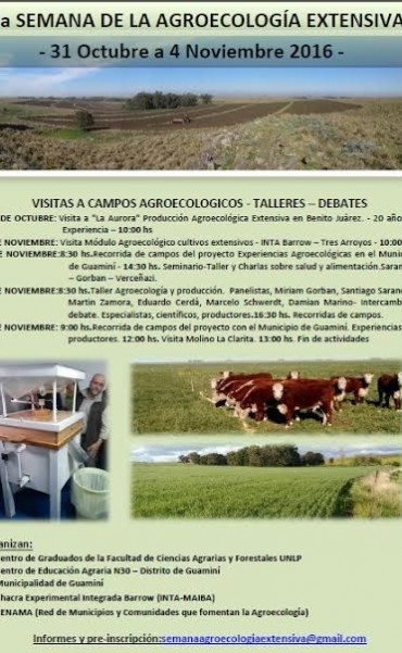 LLEGÓ AL DISTRITO LA SEGUNDA SEMANA DE AGROECOLOGÍA EXTENSIVA
