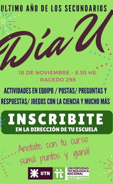 LA FRTL UTN REALIZARÁ LA JORNADA RECREATIVA: 'DÍA U'