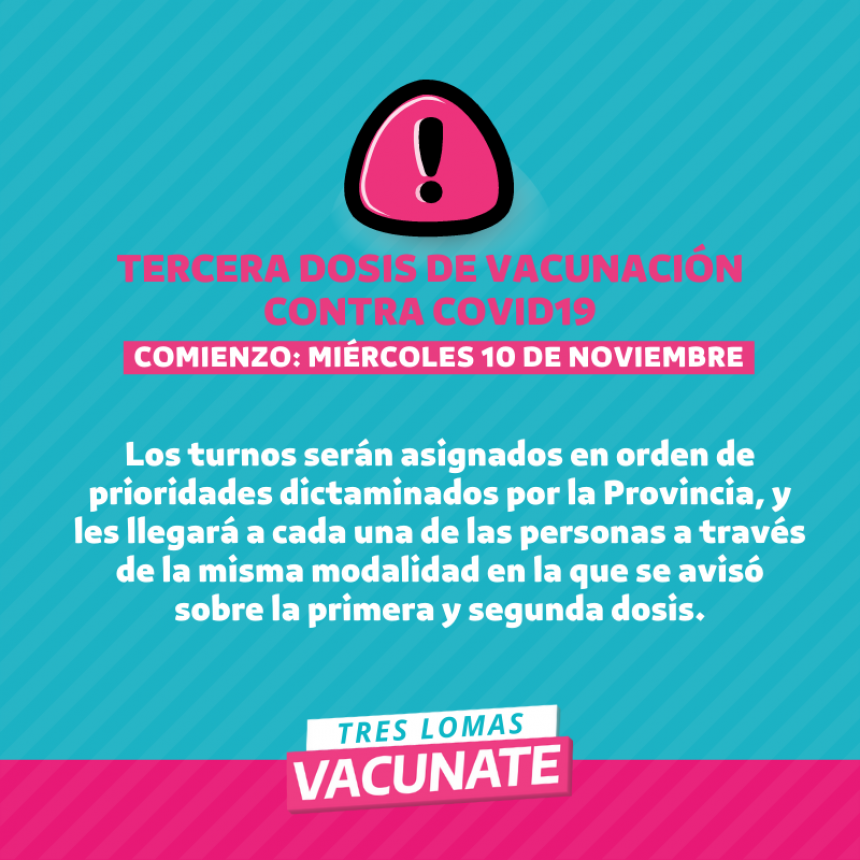 TERCERA DOSIS DE VACUNACIÓN CONTRA COVID19