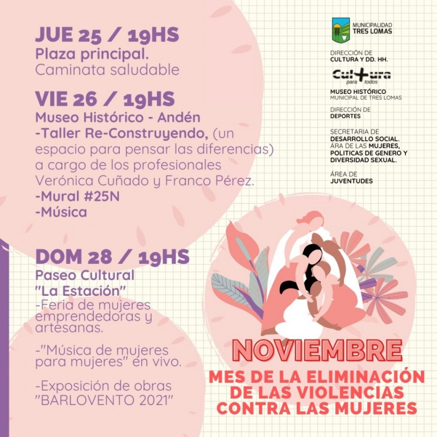 ACTIVIDADES POR EL MES DE LA ELIMINACIÓN DE LA VIOLENCIA CONTRA LAS MUJERES