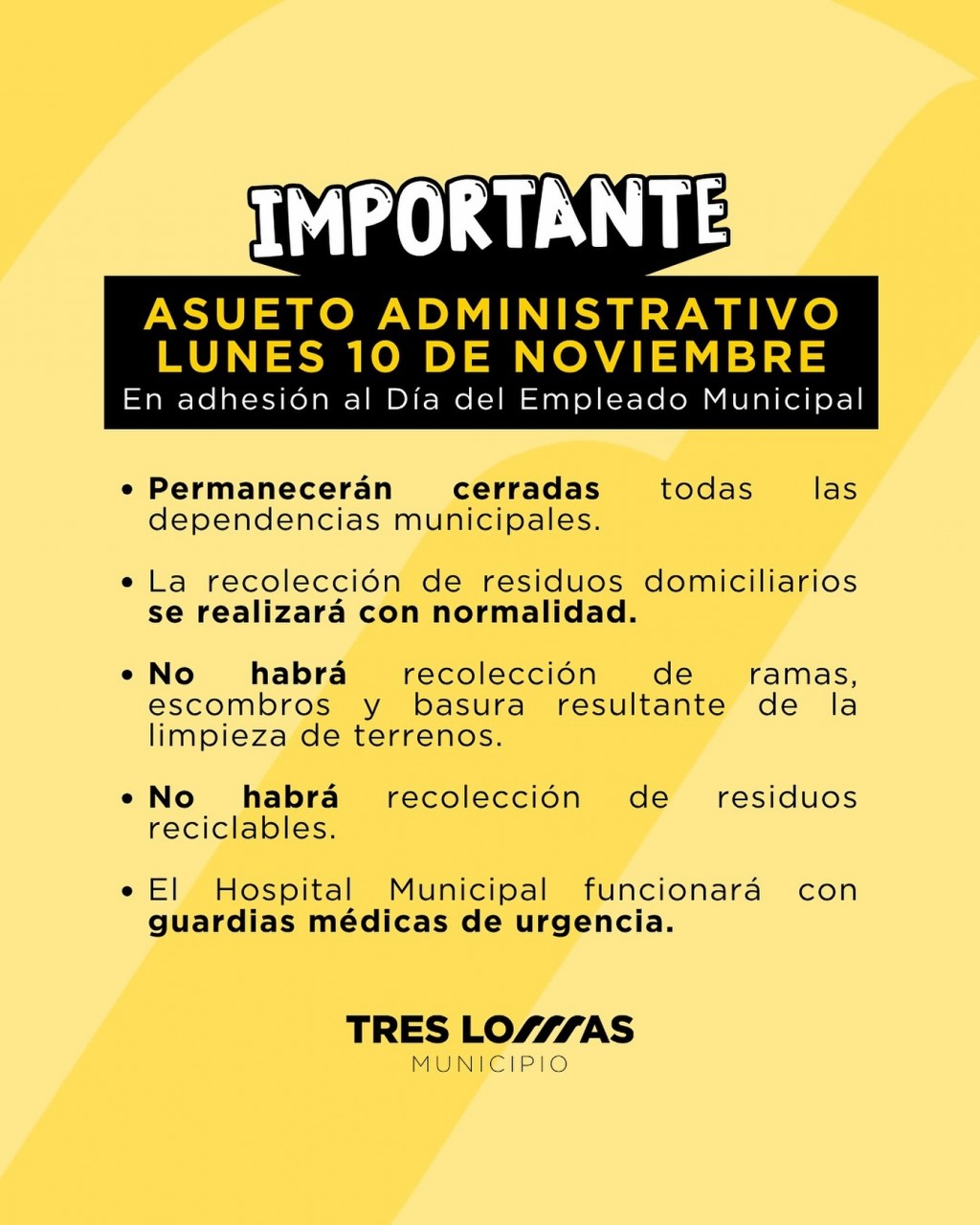 ASUETO ADMINISTRATIVO POR EL DÍA DEL EMPLEADO MUNICIPAL
