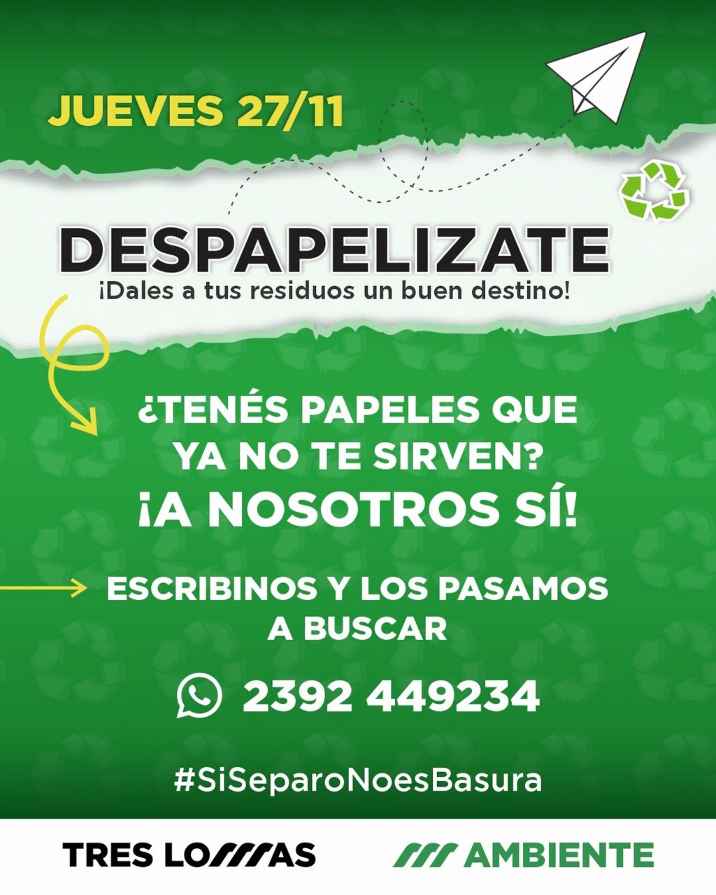 “DESPAPELIZATE” Y COLABORÁ CON EL AMBIENTE