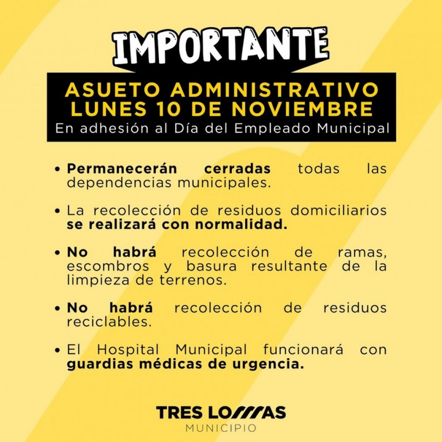 ASUETO ADMINISTRATIVO POR EL DÍA DEL EMPLEADO MUNICIPAL