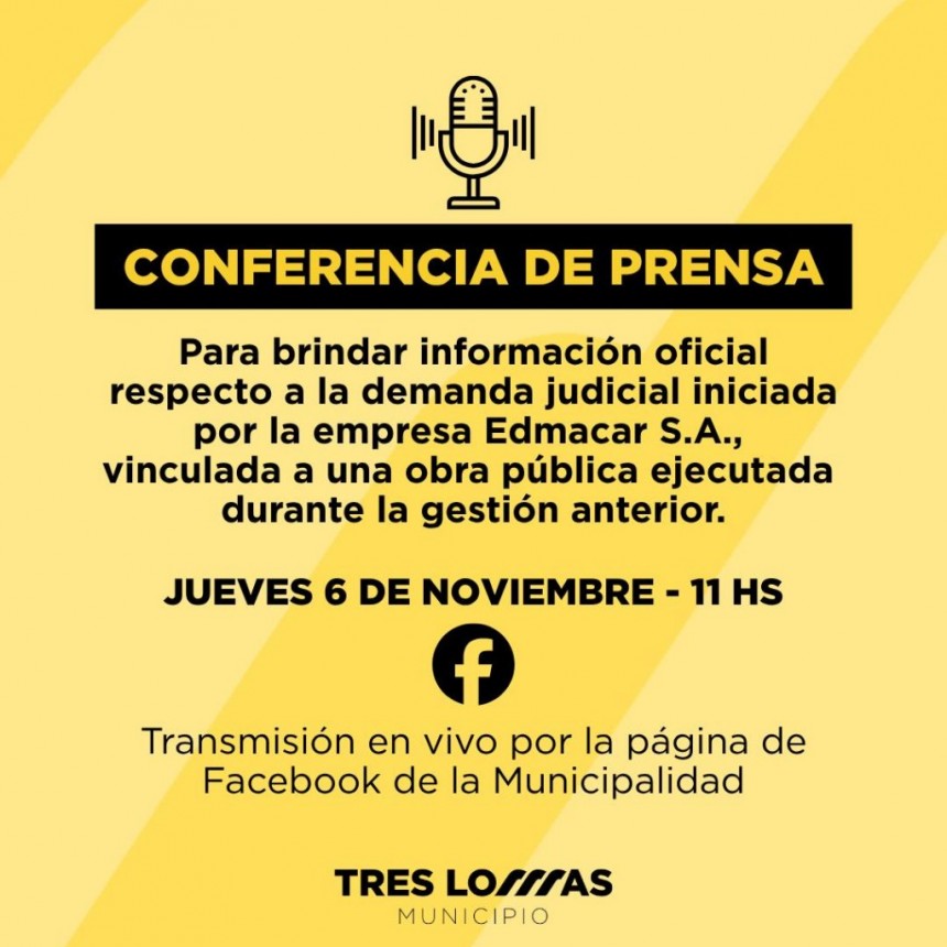 HOY HABRÁ UNA CONFERENCIA DE PRENSA EN LA SALA DE CONFERENCIAS 