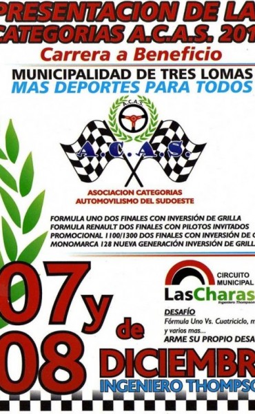 LAS CATEGORIAS A.C.A.S. CIERRAN EL AÑO CON UNA CARRERA A BENEFICIO