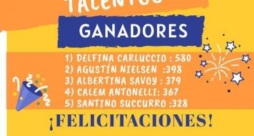 CONCURSO DE TALENTOS: SE DEFINIERON LOS GANADORES