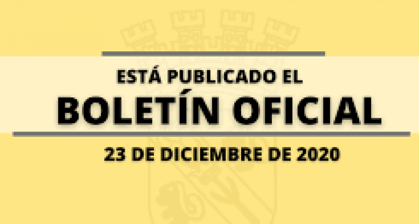 ESTÁ PUBLICADO EL BOLETÍN OFICIAL
