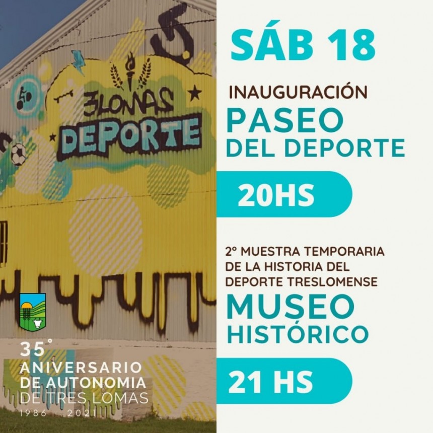 INUGURACIÓN DEL PASEO DEL DEPORTE Y DE LA 2° MUESTRA TEMPORARIA DE LA HISTORIA DEL DEPORTE TRESLOMENSE