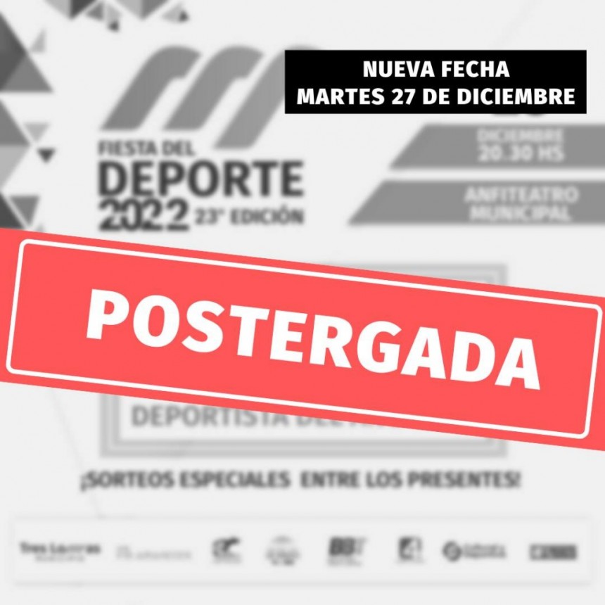 FIESTA DEL DEPORTE TRESLOMENSE POSTERGADA