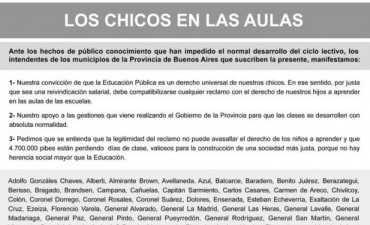 Apoyo al Gobernador - INTENDENTES PIDEN QUE LAS CLASES SE DESARROLLEN CON NORMALIDAD