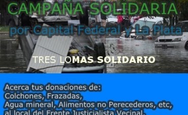 CAMPAÑA SOLIDARIA PARA AYUDAR A LA PLATA Y CAPITAL