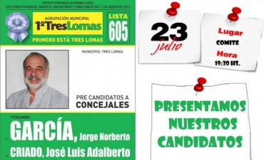 LA AGRUPACION 'PRIMERO ESTA TRES LOMAS PRESENTA SUS CANDIDATOS